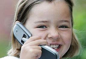 Child on a cell phone