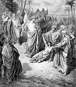 Jesus casts a demon out of a boy