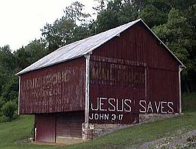 Jesus Saves barn