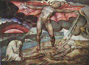 'Satan Smiting Job with Sore Boils' by Wm. Blake
