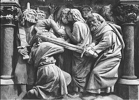 Peter cuts off the ear of Malchus