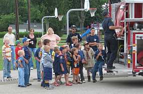 Pack 401 checks out the local firetruck