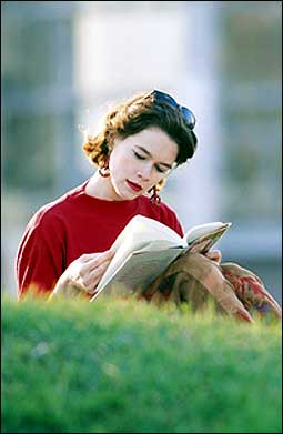 A woman reading