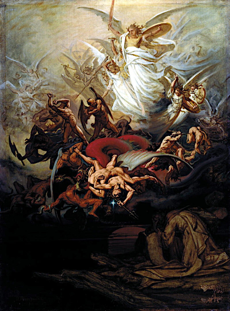 The Struggle of Good and Evil Spirits (1875) by Ivan Tvorozhnikov