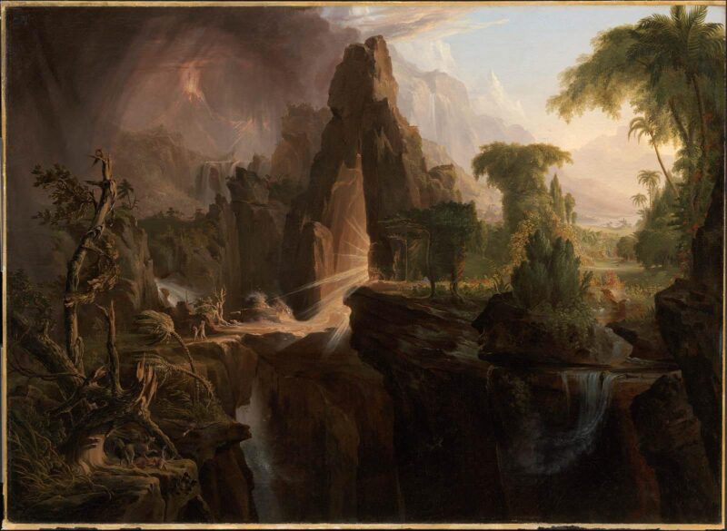 Thomas Cole painting, 1828, Expulsion from the Garden of Eden