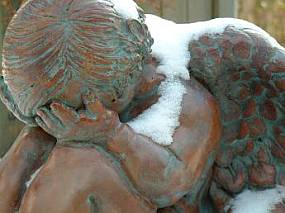 Weeping angel sculpture